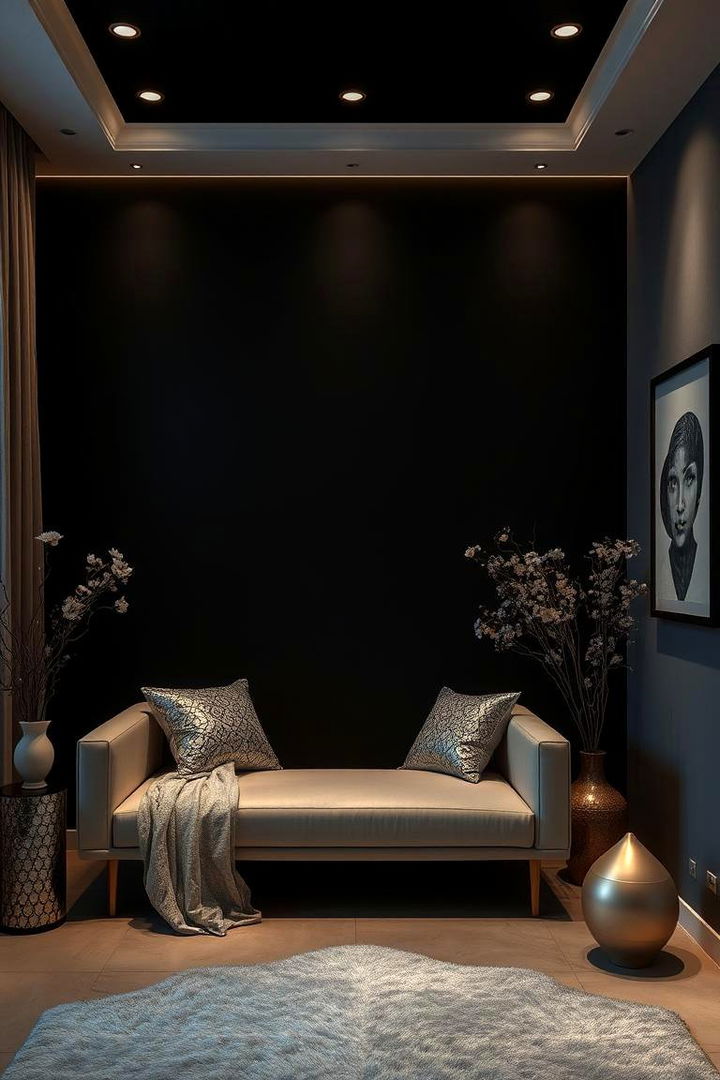 Subtle Decorative Highlights - 22 Black and Silver Bedroom Ideas