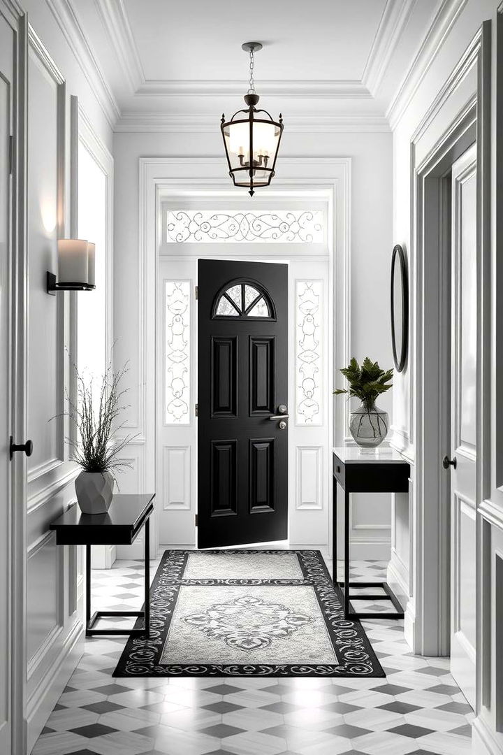 Subtle Detailing Excellence - 22 Black and White Entryway Design Ideas