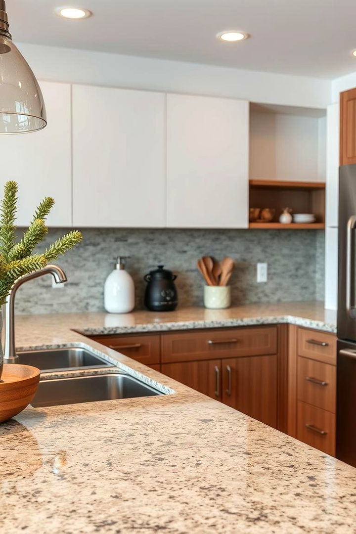 Subtle Earthy Tones - 22 Granite Kitchen Countertop Ideas