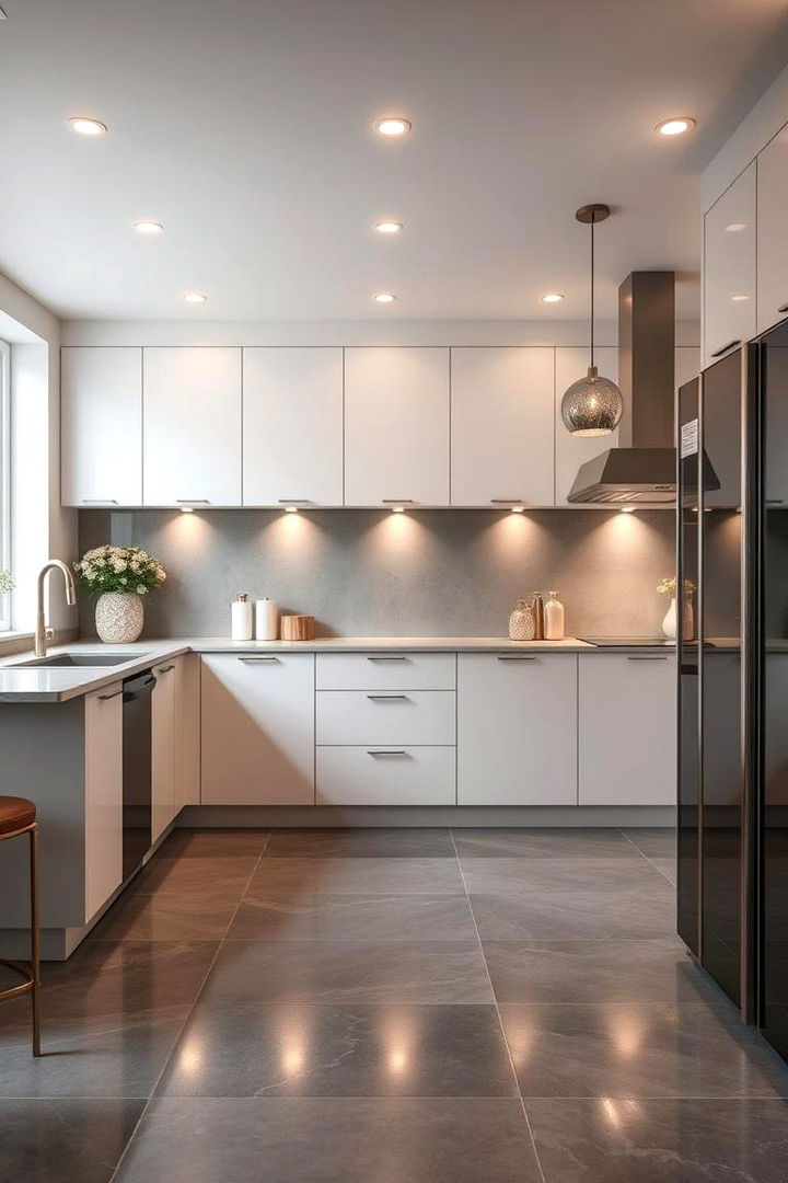 Subtle Glamour Touches - 22 Kitchens With Grey Floors