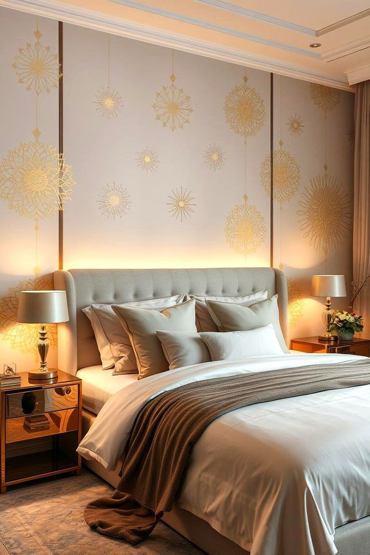 Subtle Gold Decorative Patterns - 22 Gold Bedroom Ideas