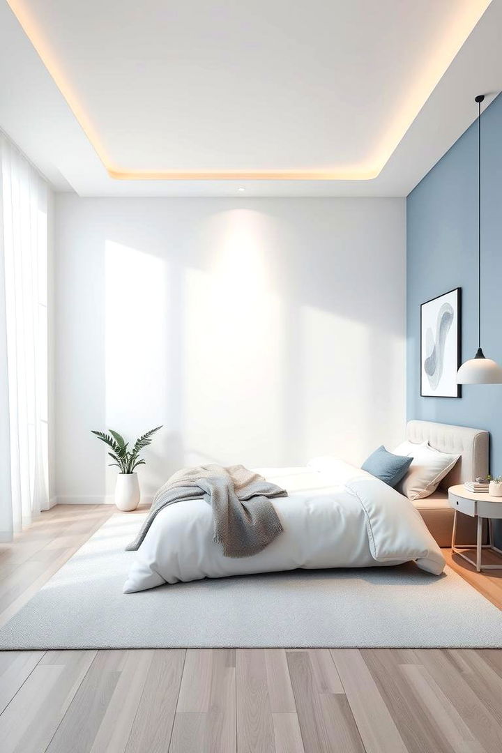Subtle Gradient Transition - 22 Bedroom Painting Ideas With Two Colors