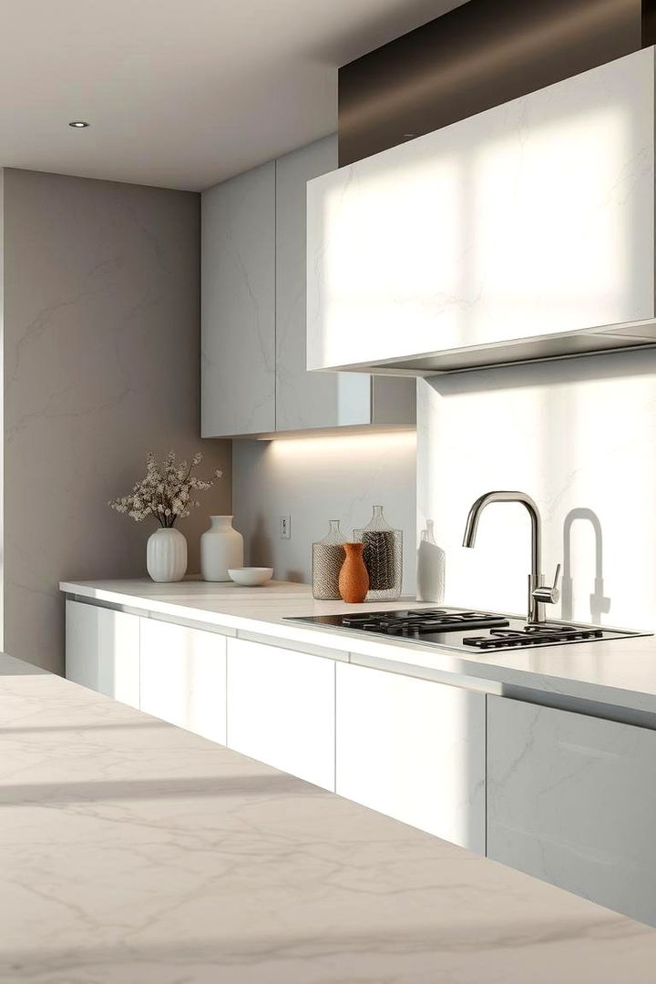 Subtle Gray Marble Designs - 22 Marble Kitchen Floor Ideas