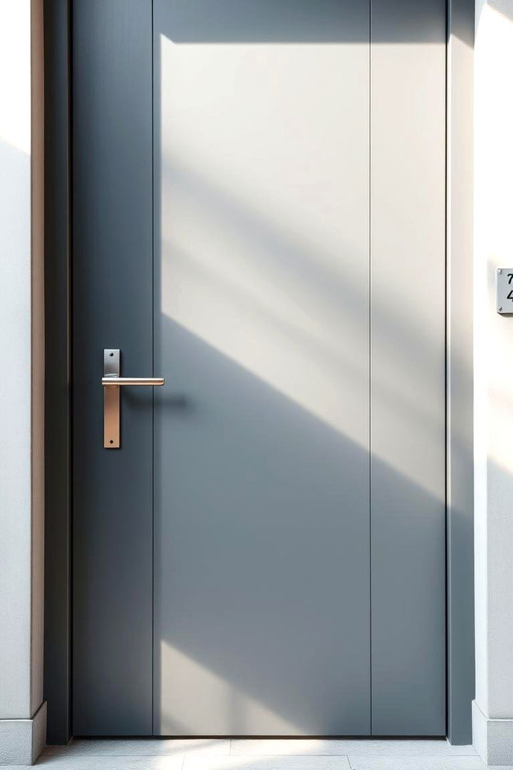 Subtle Grey with Metal Accents - 22 Grey Front Door Ideas