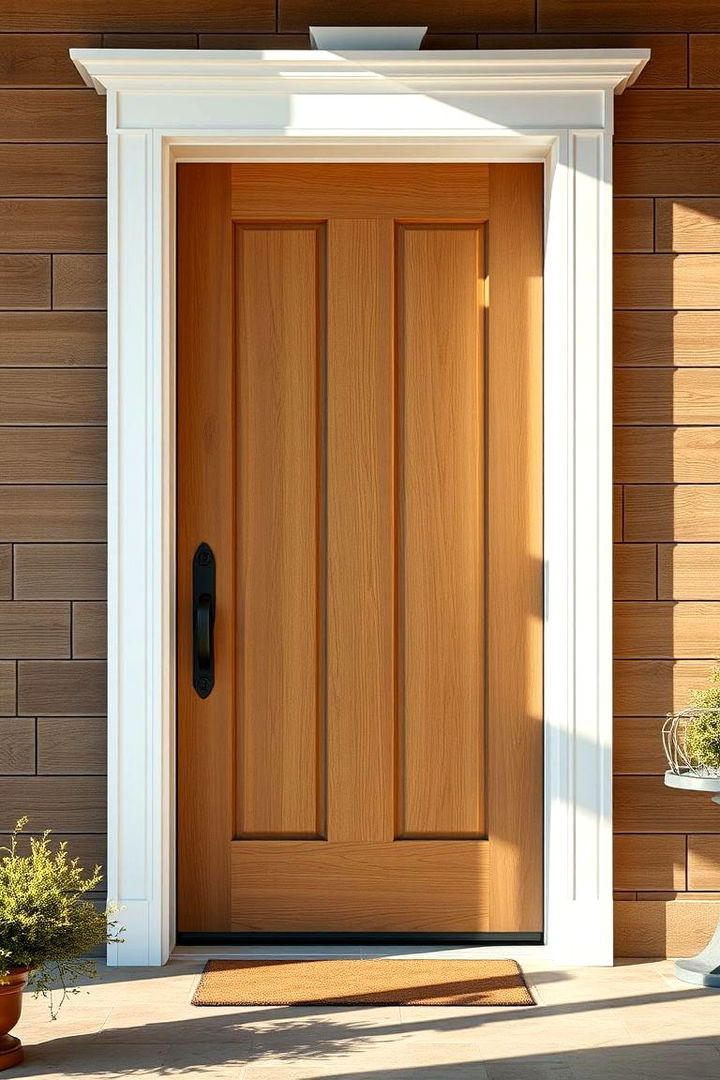 Subtle Hickory Touch - 22 Stained Front Door Ideas