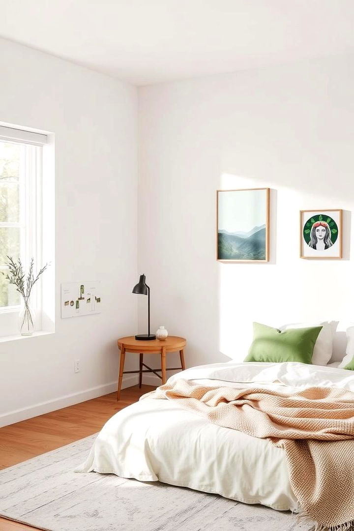 Subtle Hints of Green in White - 22 Green and White Bedroom Ideas