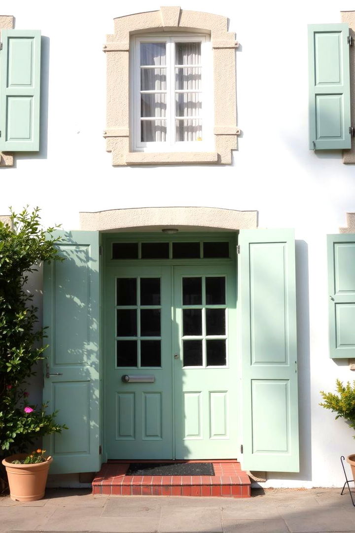 Subtle Light Green Shutters - 22 Light Green House Exterior Ideas