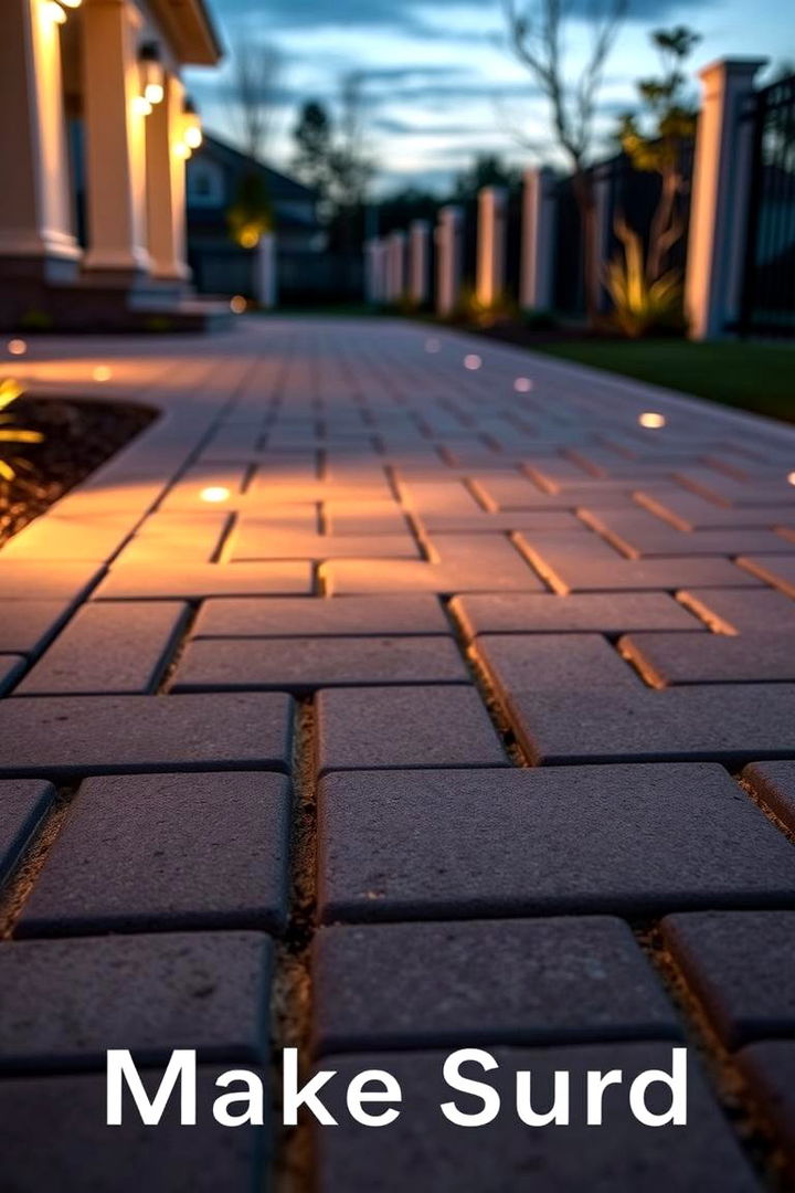 Subtle Light Up Accent - 22 Paver Walkway Ideas