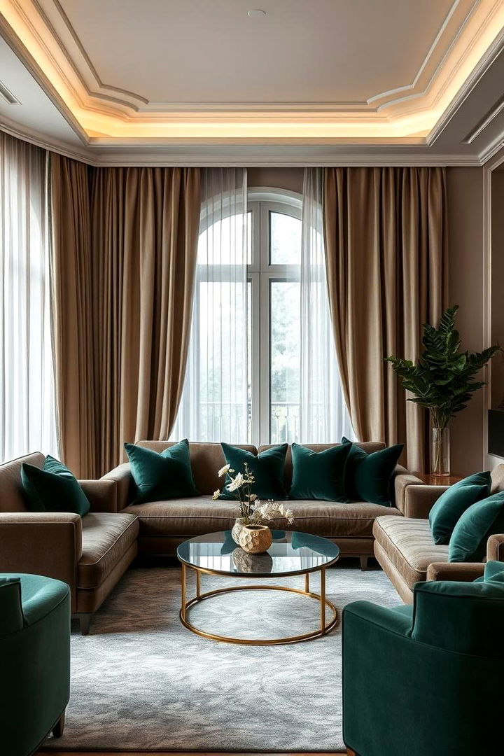 Subtle Luxe Details - 22 Forest Green Living Room Ideas