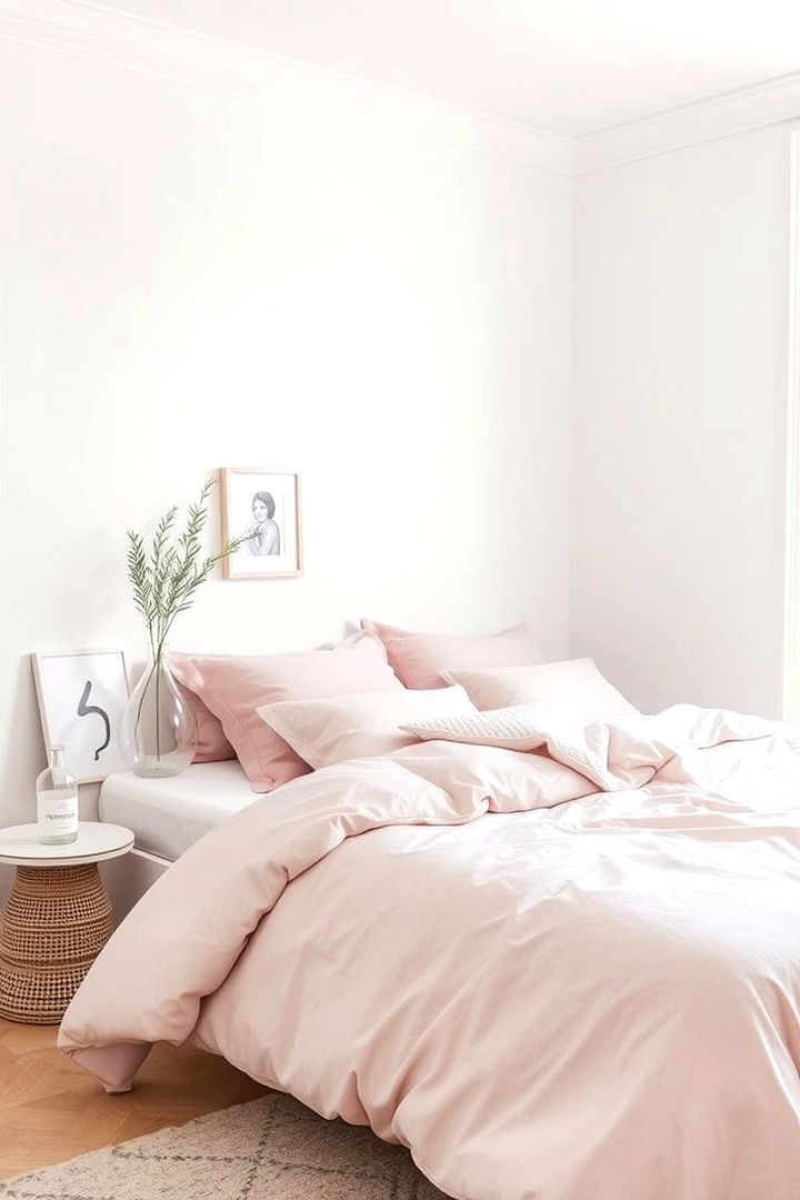 Subtle Monochrome Balance - 22 Pink and White Bedroom Ideas