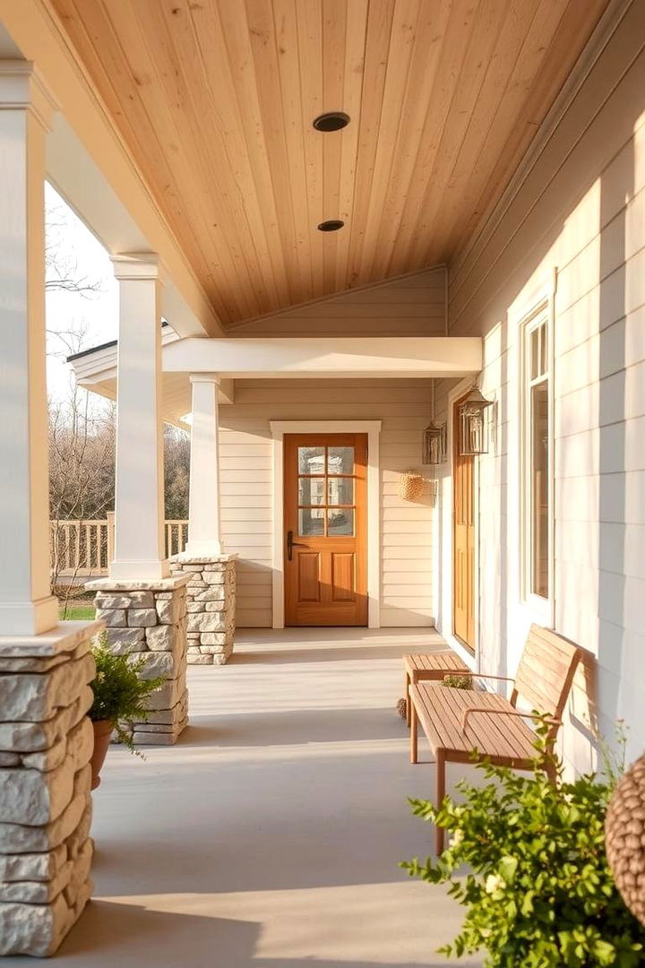 Subtle Natural Tones - 22 Shed Roof Porch Design Ideas