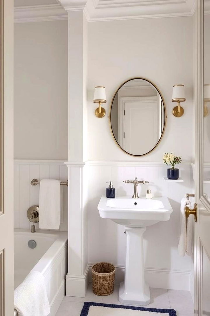 Subtle Navy Detailing - 22 Navy Blue Bathroom Ideas