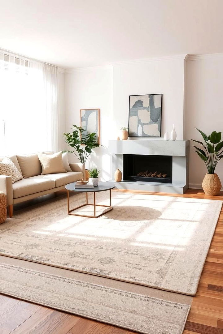 Subtle Neutral Tones - 22 Living Room Rug Ideas