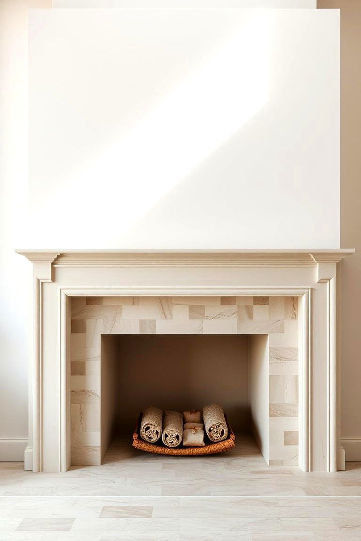 Subtle Neutral Tones - 22 Farmhouse Fireplace Tile Ideas