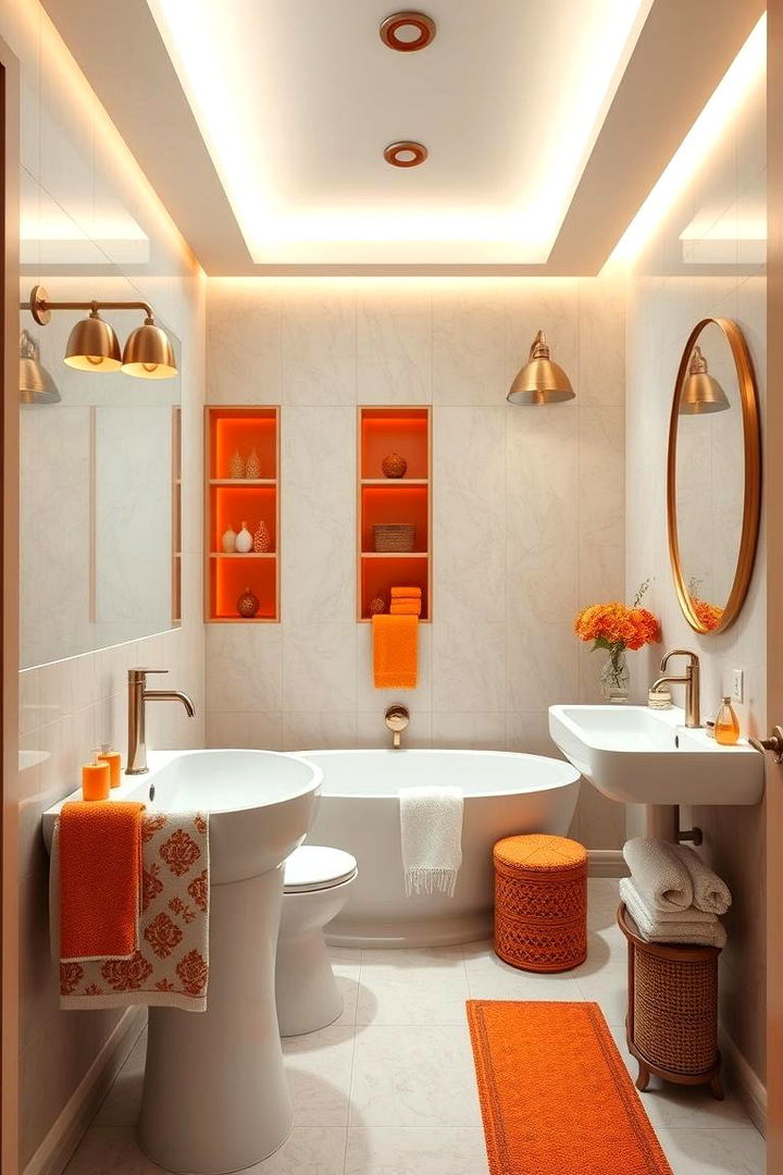 Subtle Orange Embraces - 22 Orange Bathroom Ideas