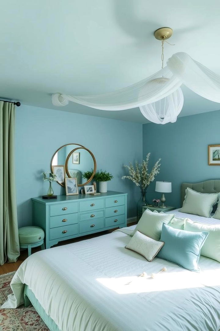 Subtle Pastel Blue with Soft Green - 22 Blue and Green Color Combos for Decorating