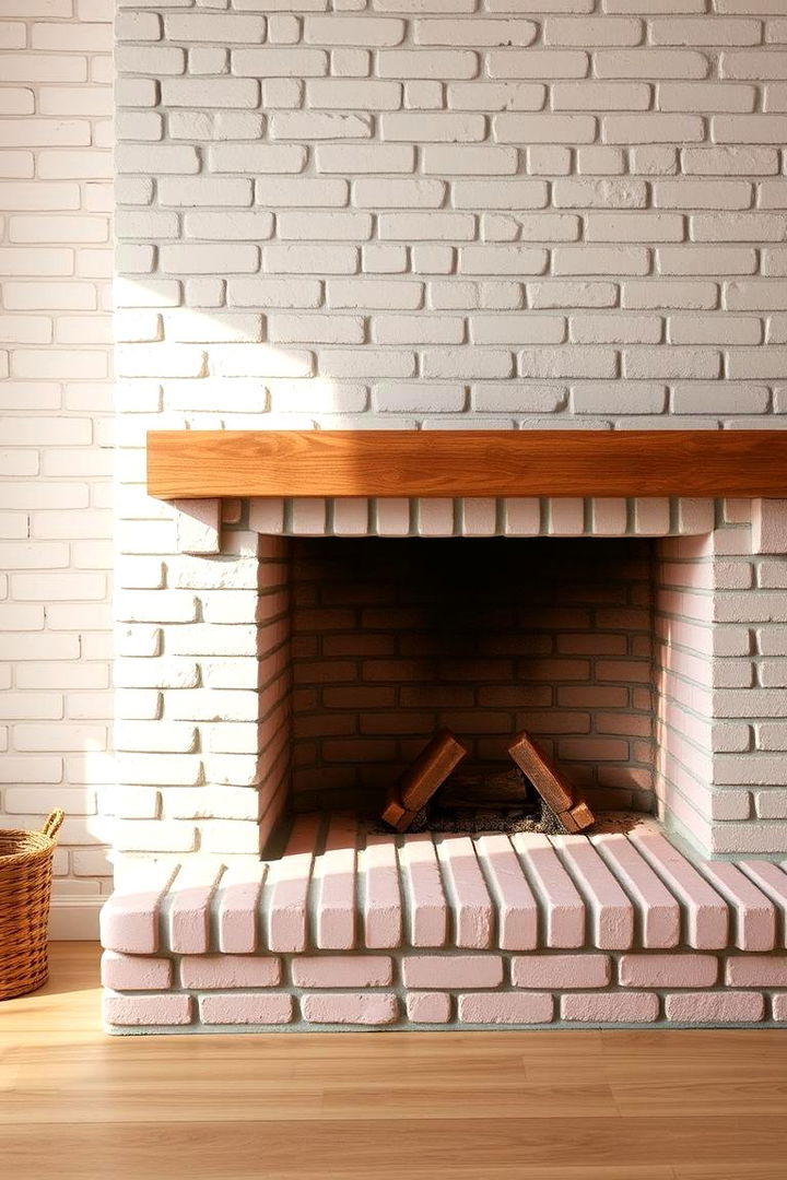 Subtle Pastel Palette - 22 Painted Brick Fireplace Ideas