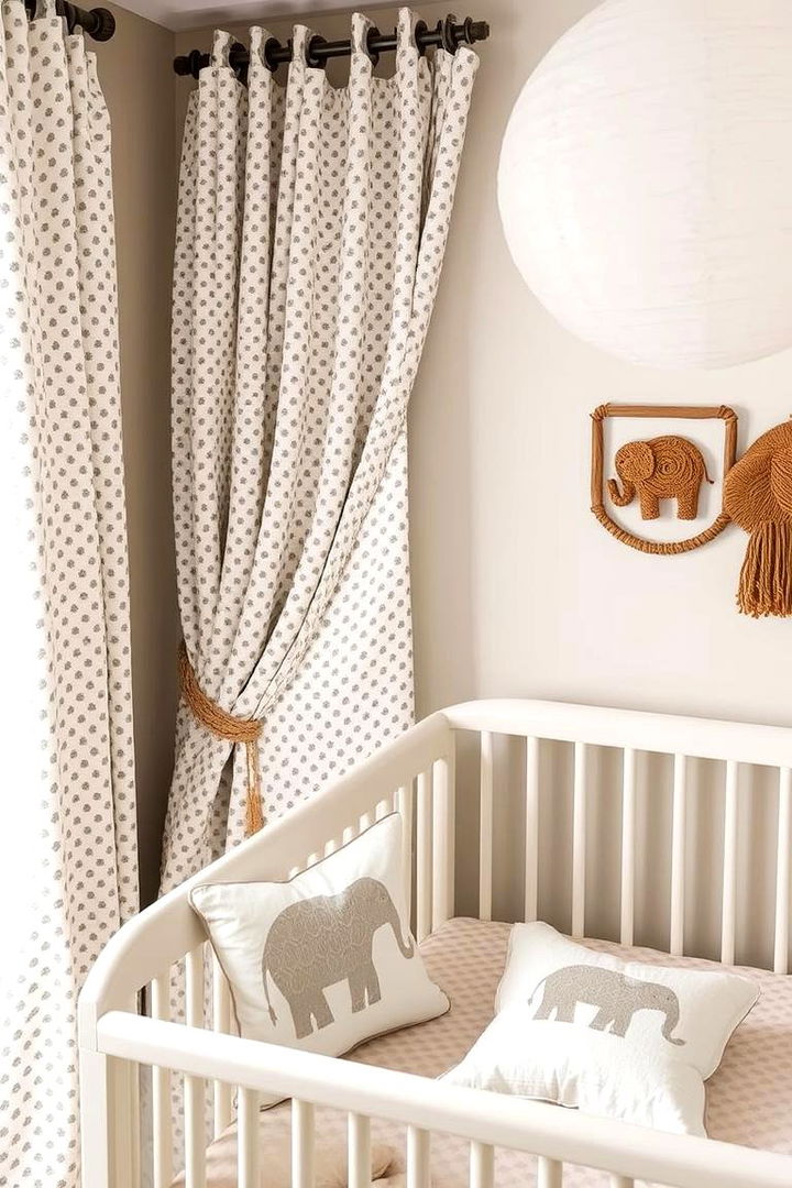 Subtle Patterned Textiles - 22 Elephant Nursery Ideas