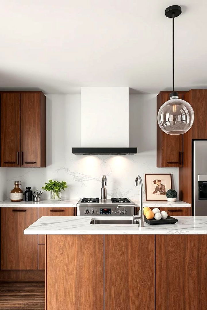Subtle Patterns and Textural Layers - 22 Brown Kitchen Cabinets Ideas