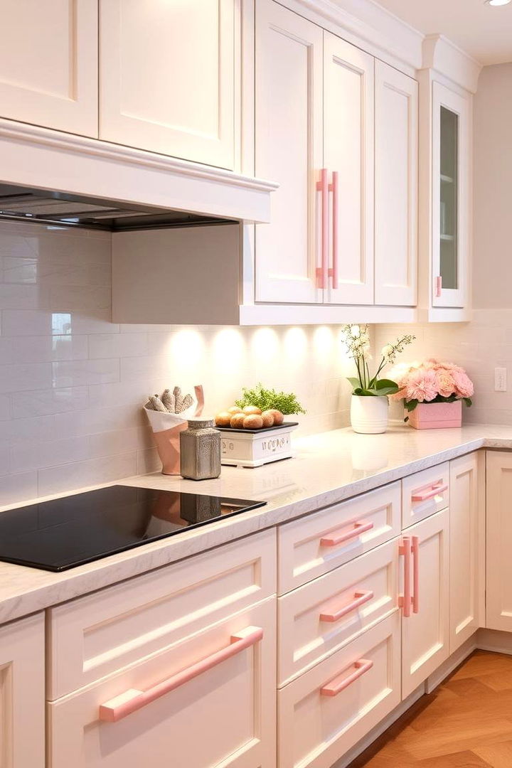 Subtle Pink Details - 22 Pink Kitchen Ideas
