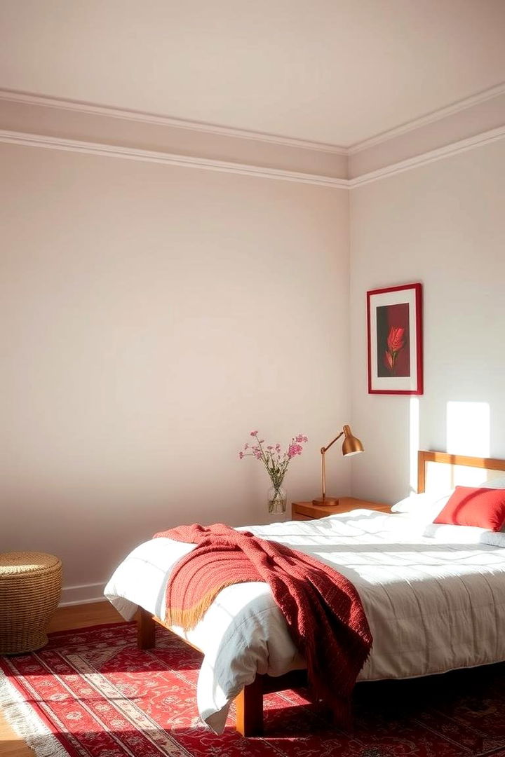 Subtle Red Highlights - 22 Red Bedroom Ideas