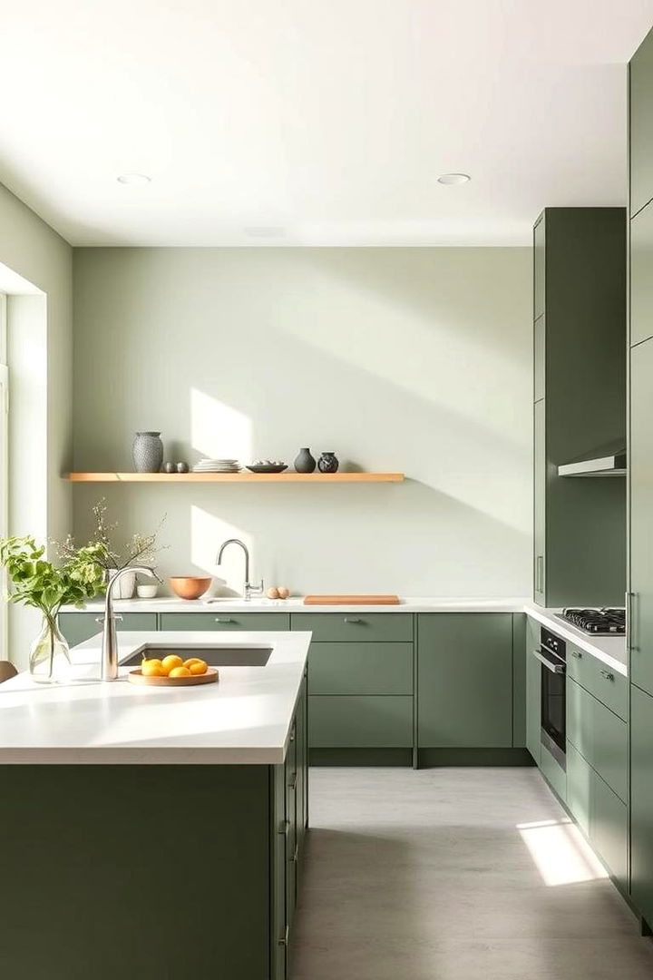 Subtle Sage Green Walls - 22 Sage Green Kitchen Ideas