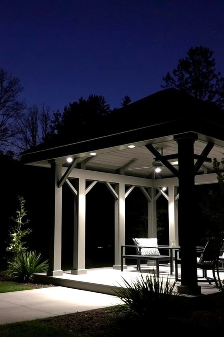 Subtle Security Illumination - 22 Gazebo Lighting Ideas