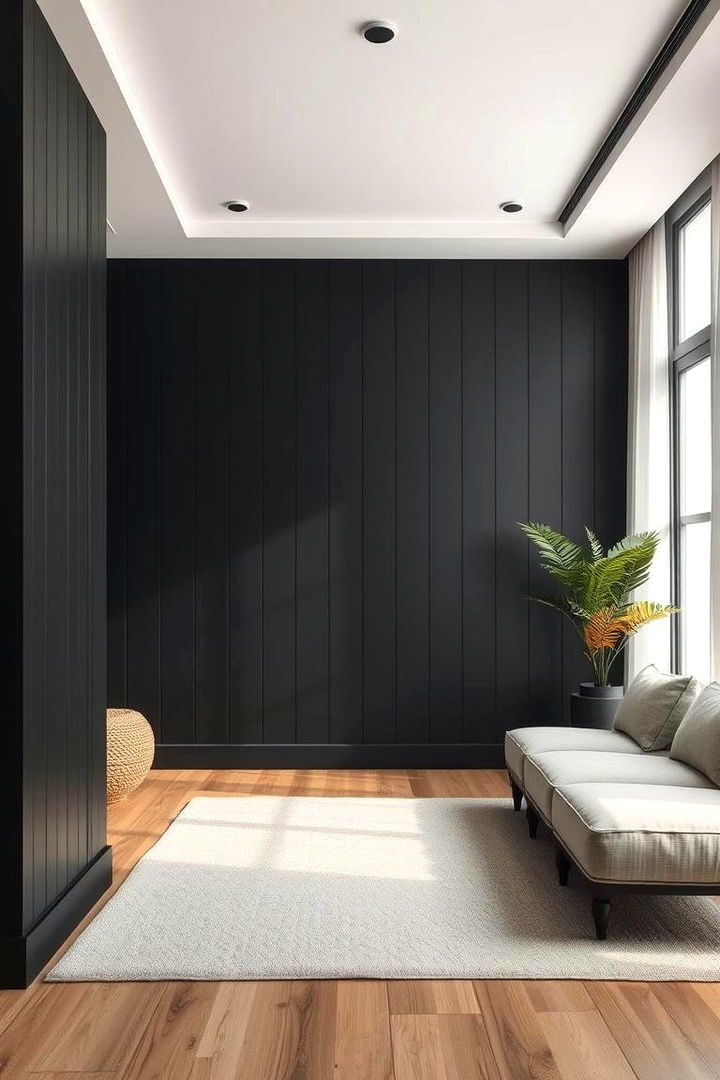 Subtle Sophistication Statement - 22 Black Shiplap Fireplace Ideas