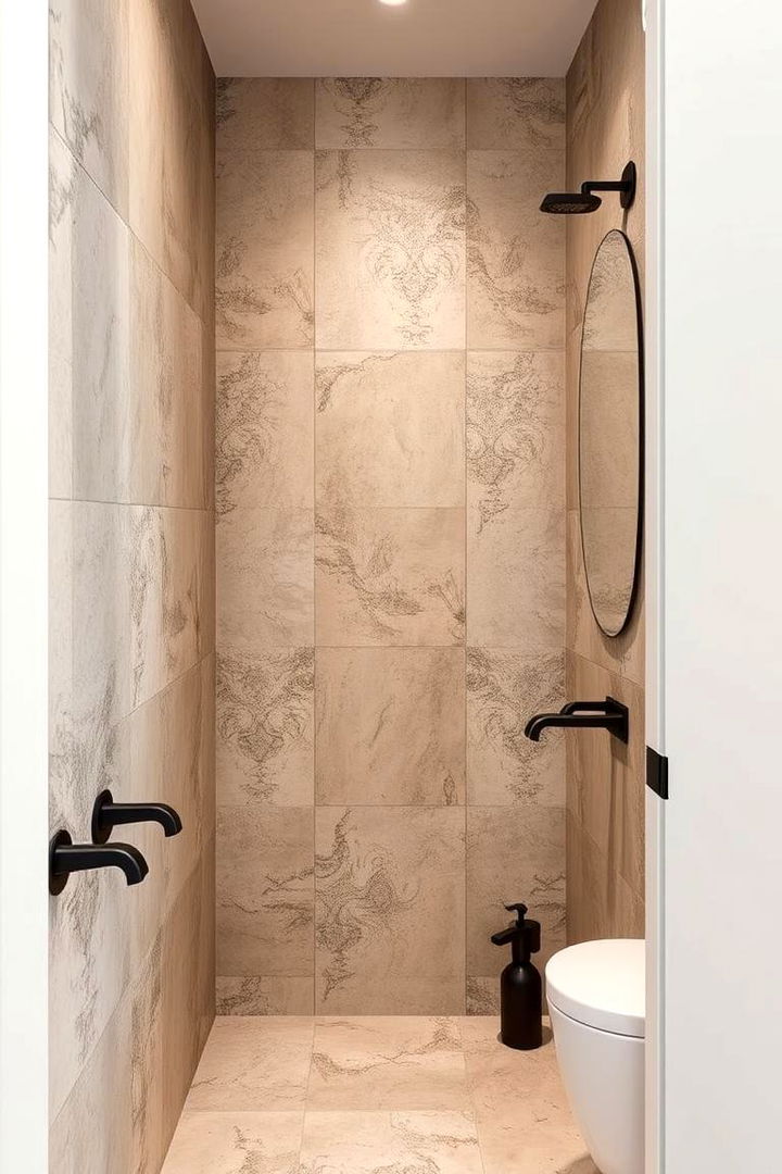 Subtle Sophistication with Textured Tiles - 22 Small Bathroom Flooring Ideas