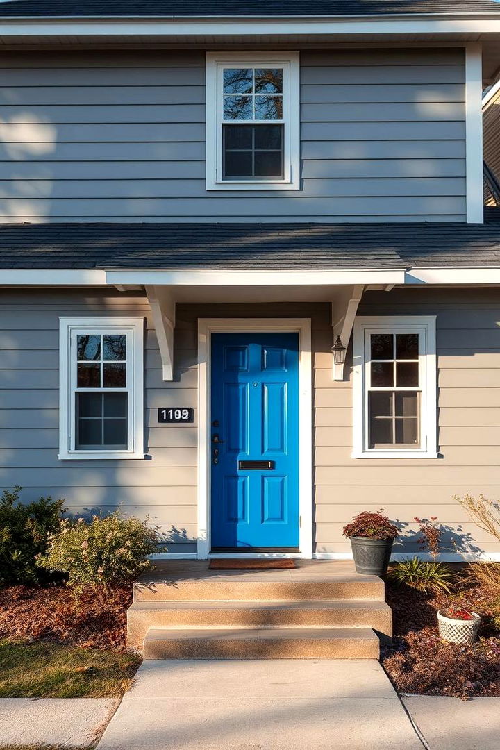 Subtle Statement - 22 Grey House With Blue Door Ideas