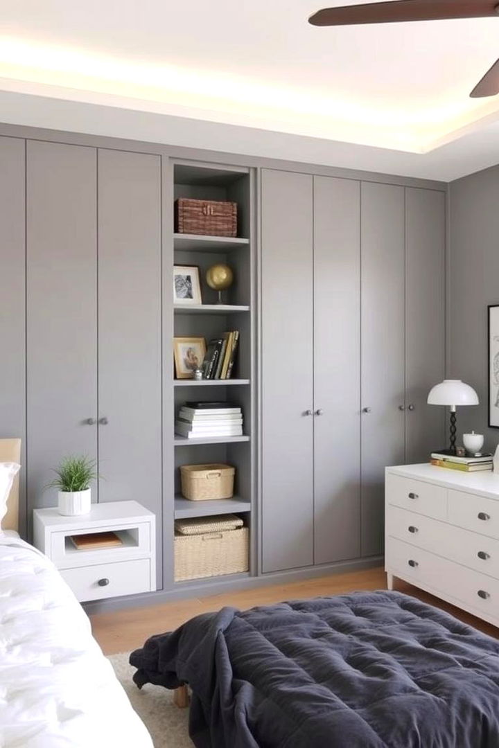 Subtle Storage Solutions - 22 Grey and White Bedroom Ideas