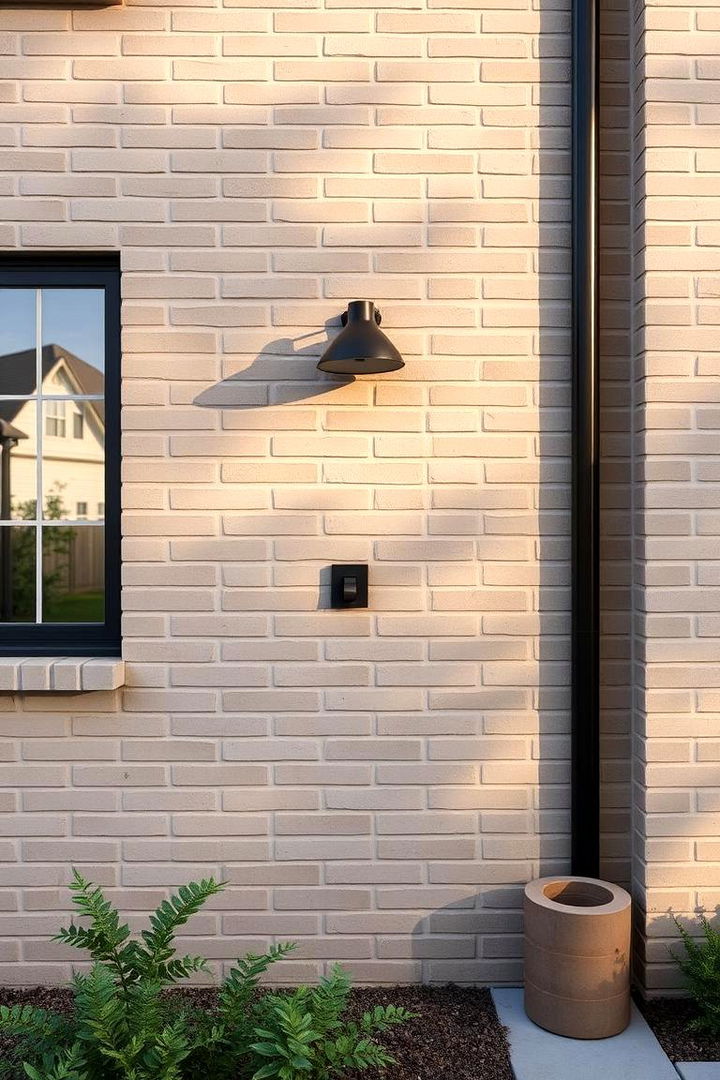 Subtle Taupe Modernity - 22 Exterior Brick Paint Color Ideas