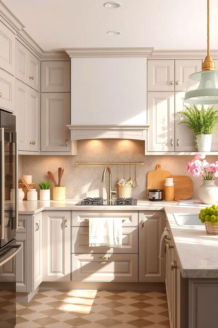 Subtle Taupe and Pastel Mix - 22 Taupe Kitchen Cabinet Ideas