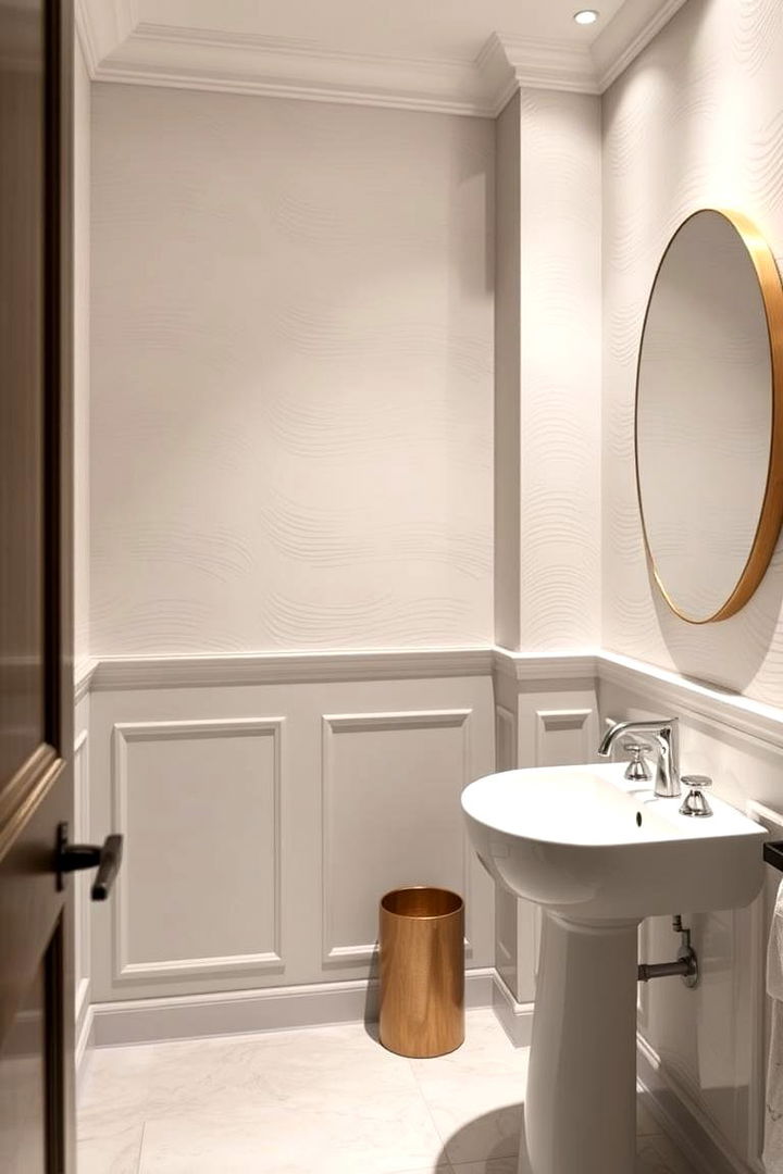 Subtle Textured Panels - 22 Powder Room Wainscoting Ideas