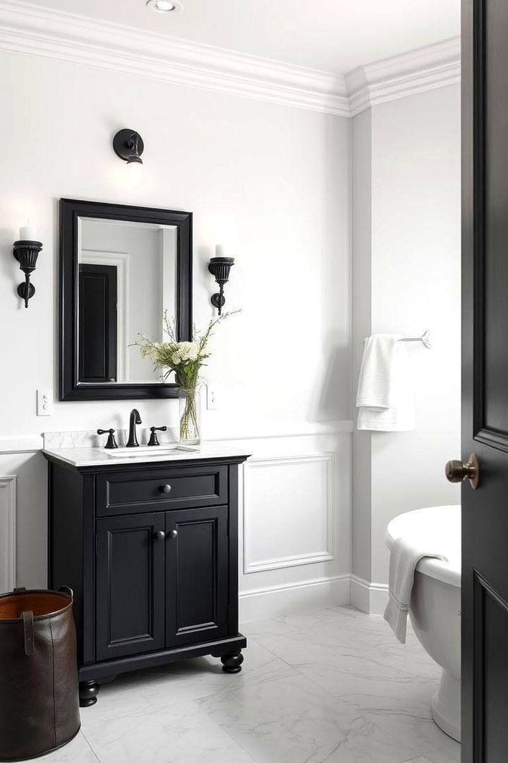 Subtle Touches of Contrast - 22 Black Vanity Bathroom Ideas