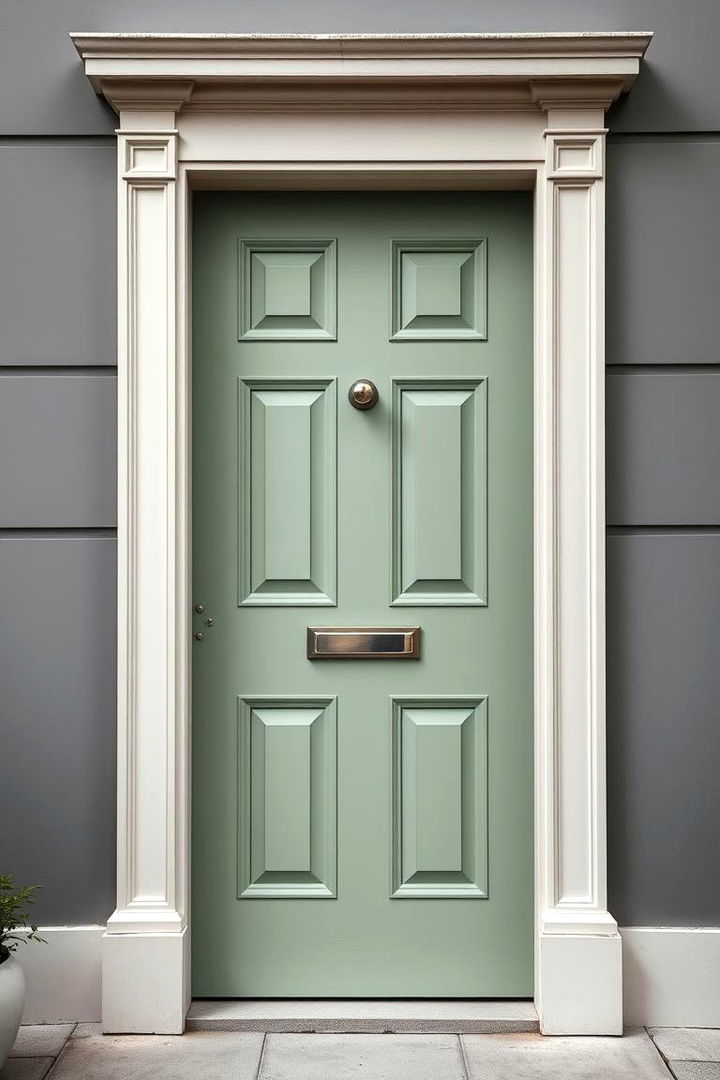 Subtle Two Tone - 22 Green Front Door Ideas