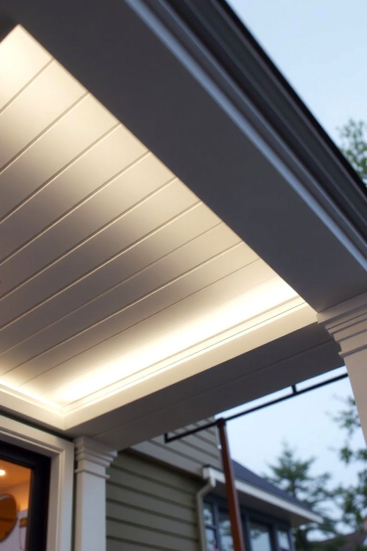 Subtle Under eave LEDs - 22 Front Porch Lighting Ideas