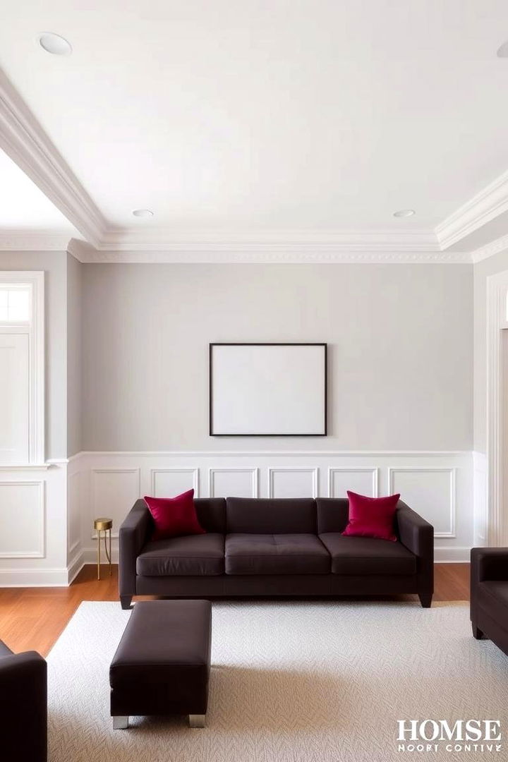 Subtle Wainscoting with Crown Molding - 22 Living Room Wainscoting Ideas
