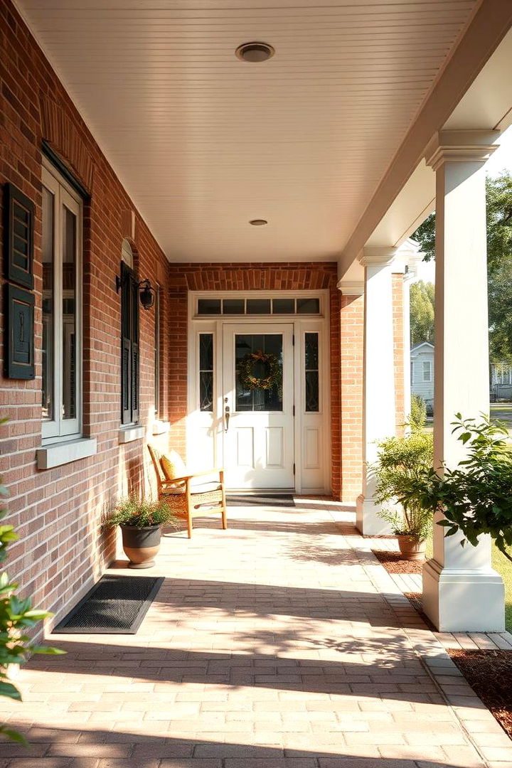 Subtly Painted Brick Hues - 22 Brick Porch Ideas