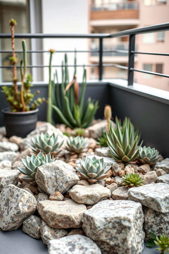Succulent Rock Garden - 22 Green Balcony Ideas