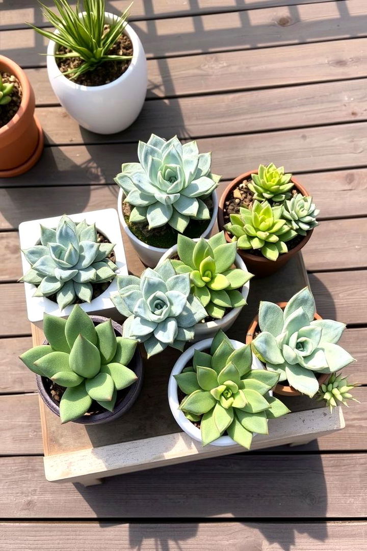 Succulent Statement Display - 22 Deck Decorating Ideas With Plants