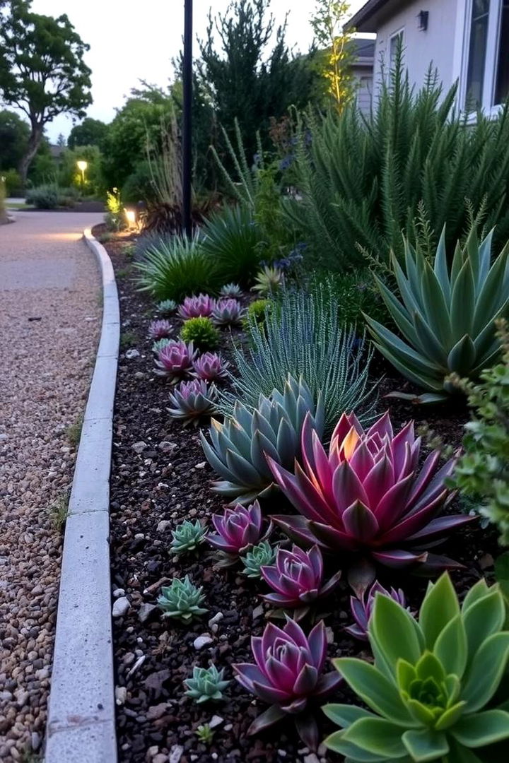 Succulent Water Wise Borders - 22 Succulent Garden Ideas