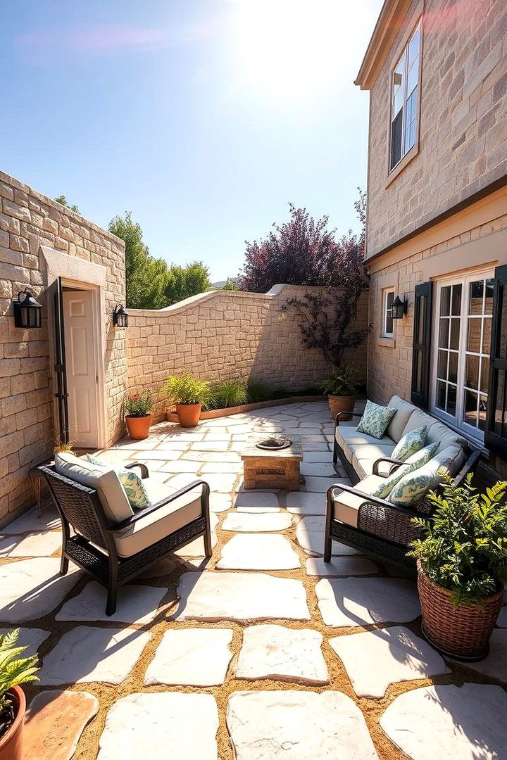 Sun Drenched Stone Patio Retreat - 22 Stone Patio Ideas