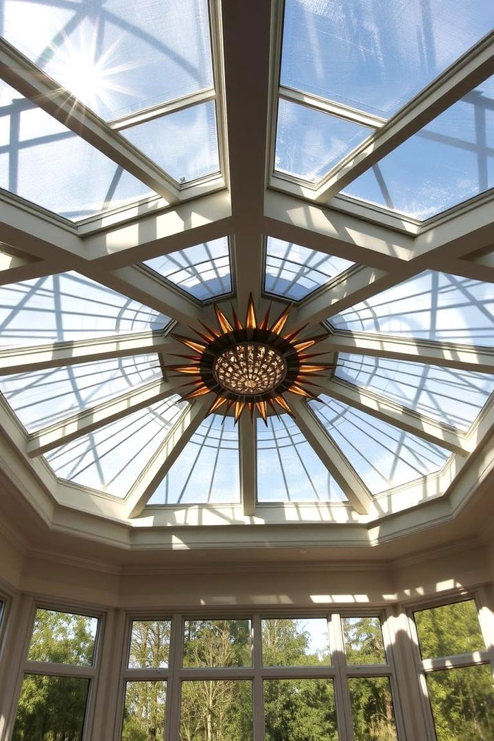 Sunburst Lighting Feature - 22 Sunroom Ceiling Ideas