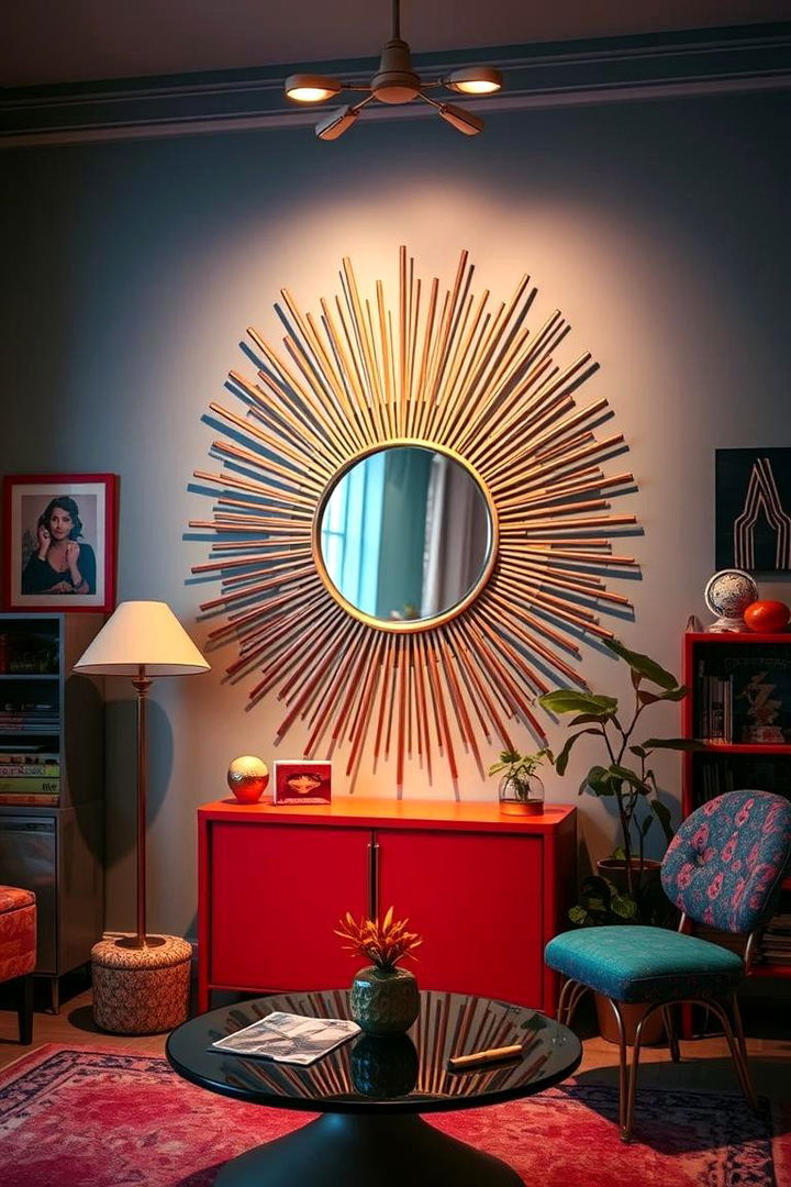 Sunburst Mirror - 22 Living Room Mirror Ideas