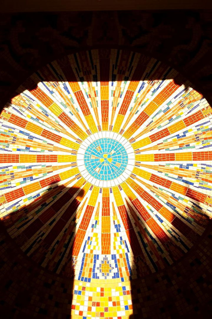Sunburst Pattern Mosaic - 22 Bathroom Mosaic Floor Tile Ideas