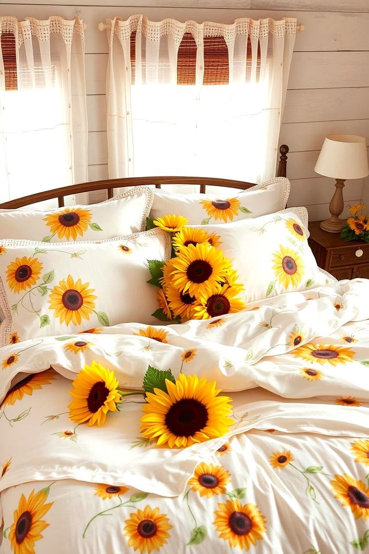 Sunflower Bedding and Linens - 22 Sunflower Bedroom Ideas
