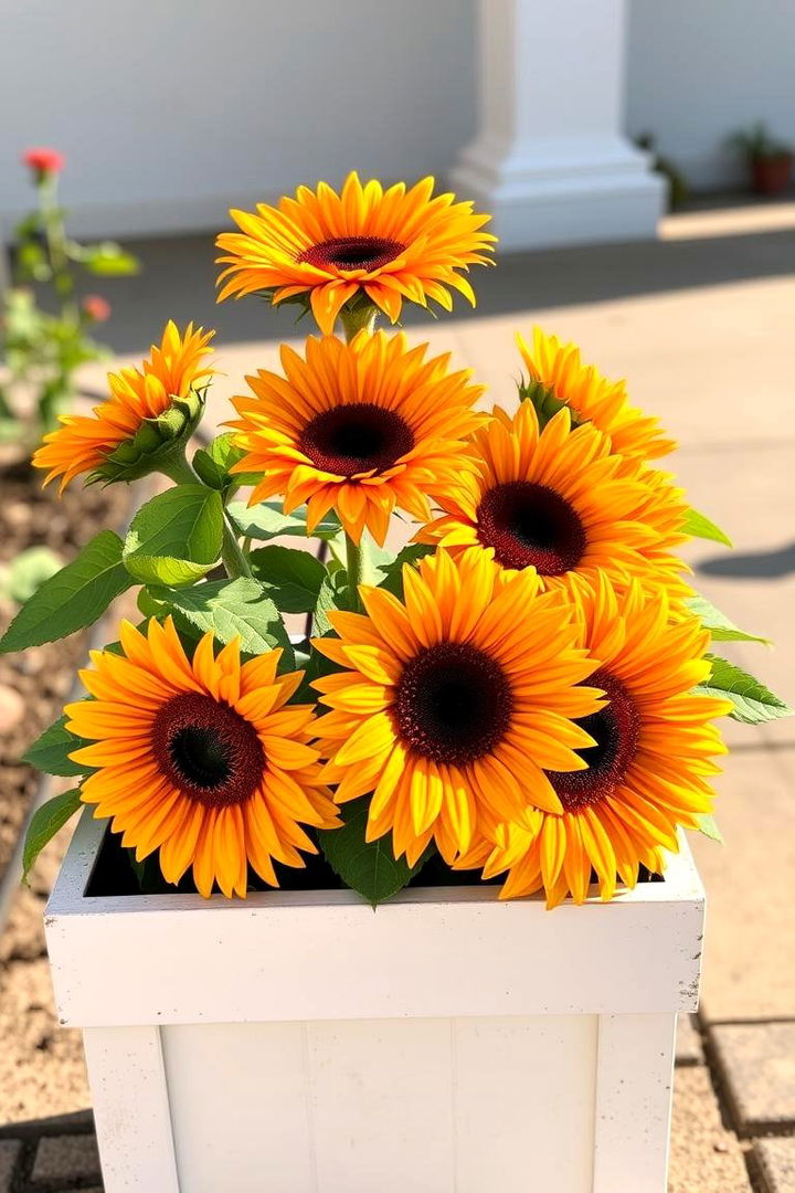 Sunflower Focal Point - 22 Fall Flower Box Ideas