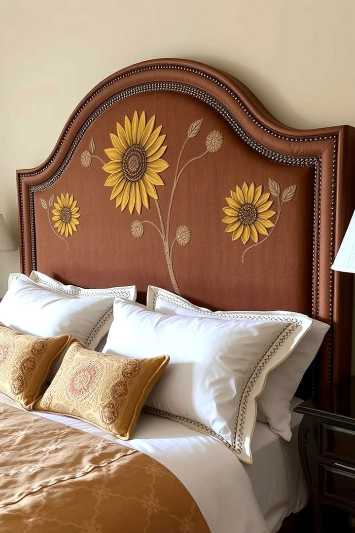 Sunflower Themed Custom Headboards - 22 Sunflower Bedroom Ideas
