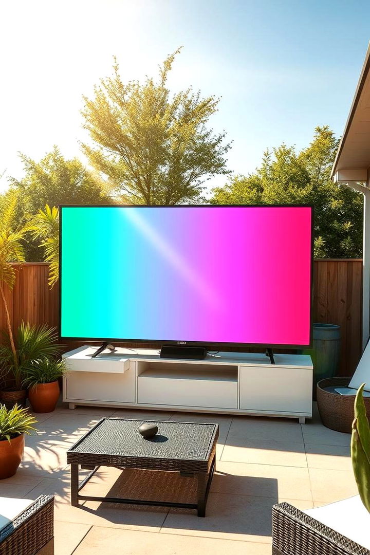 Sunlight Readable Screens for Outdoor Clarity - 22 Outdoor Tv Ideas